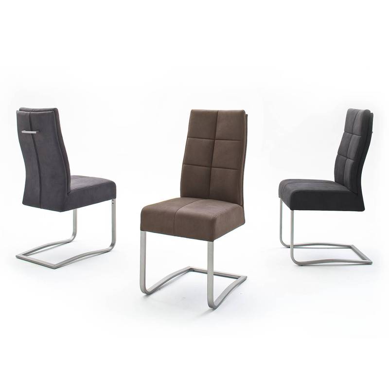 home24 Freischwinger Bury II 2er-Set 46 x 102 x 61cm Schwarz/Schwarz von home24