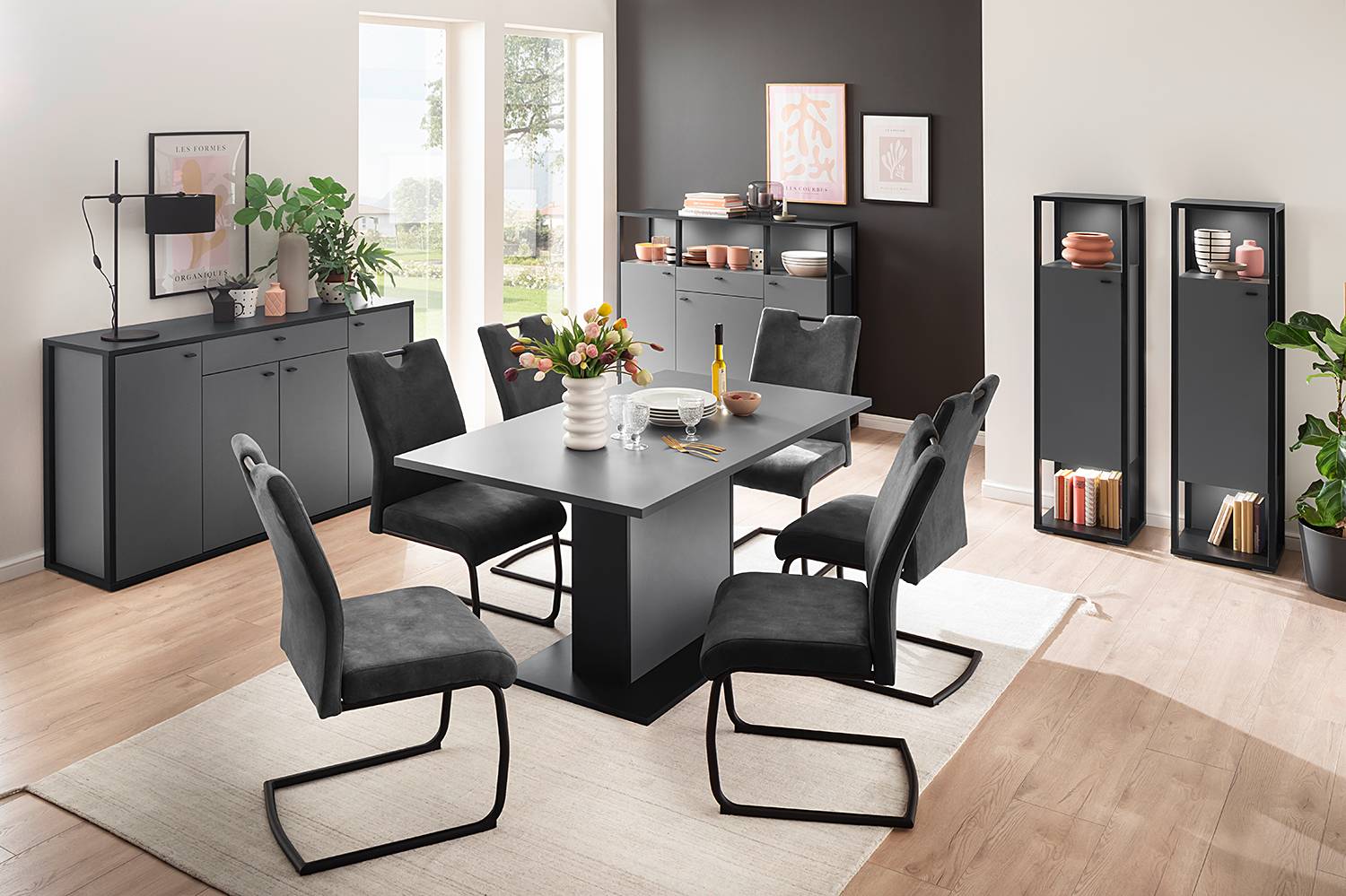 home24 Freischwinger Marioco 2er-Set 49 x 98 x 63cm Grau/Dunkelgrau home24 Freischwinger Marioco 2er-Set 49 x 98 x 63cm Grau/Dunkelgrau von home24