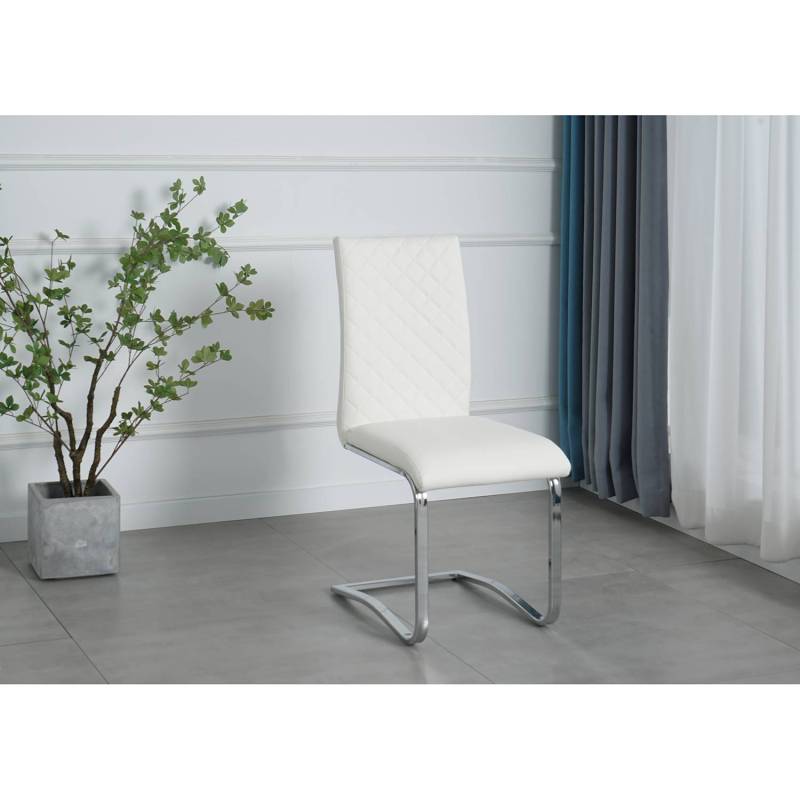 home24 Freischwinger Nutley I 2er-Set 41 x 94 x 54cm Weiß/Weiß von home24