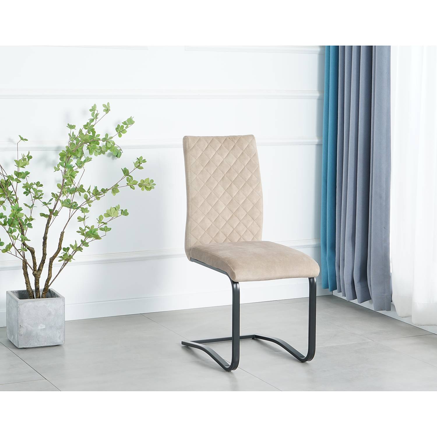 home24 Freischwinger Nutley II 2er-Set 41 x 94 x 54cm Beige/Beige von home24