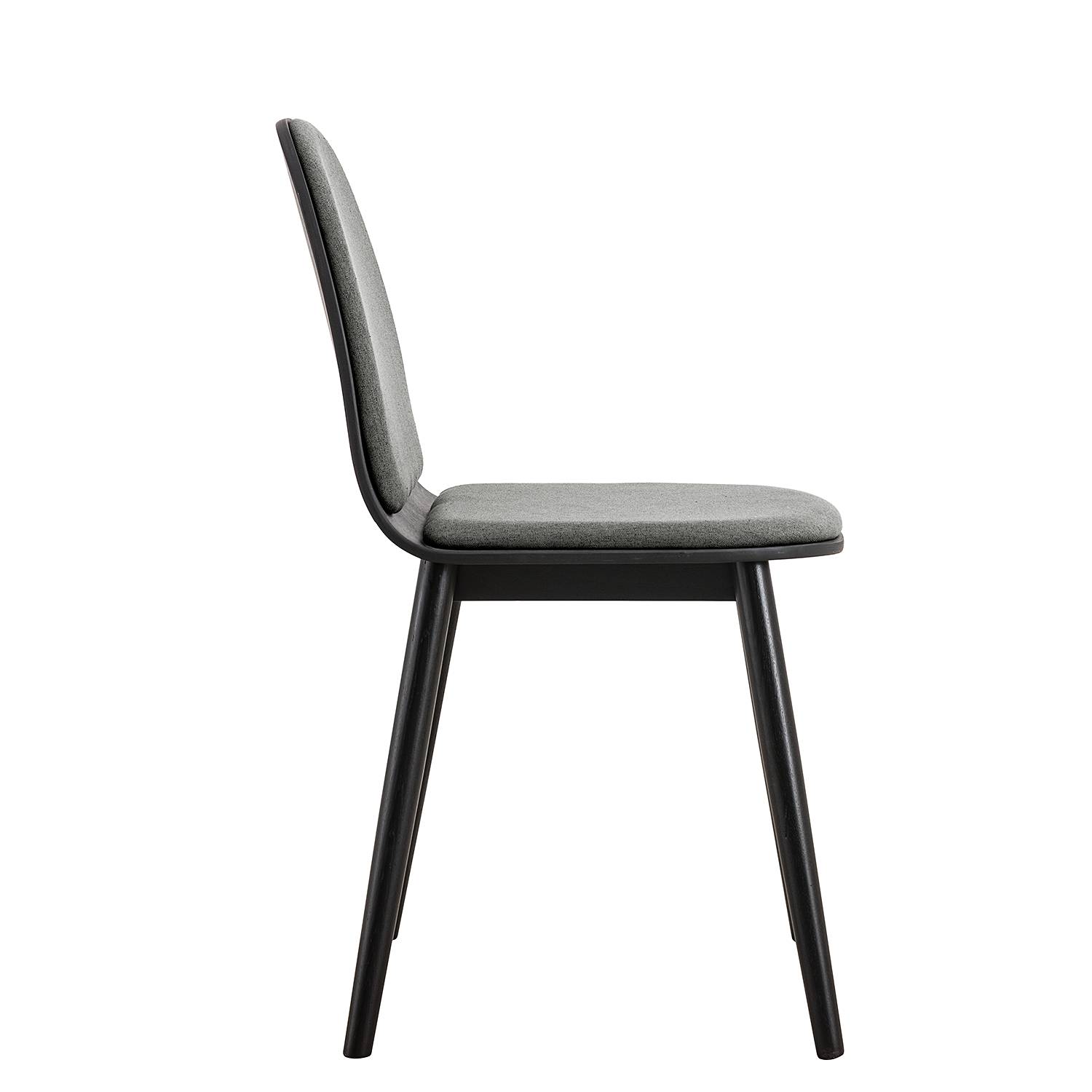 home24 Polsterstuhl Molonit 2er-Set 43 x 82 x 46cm Schwarz/Anthrazit von home24