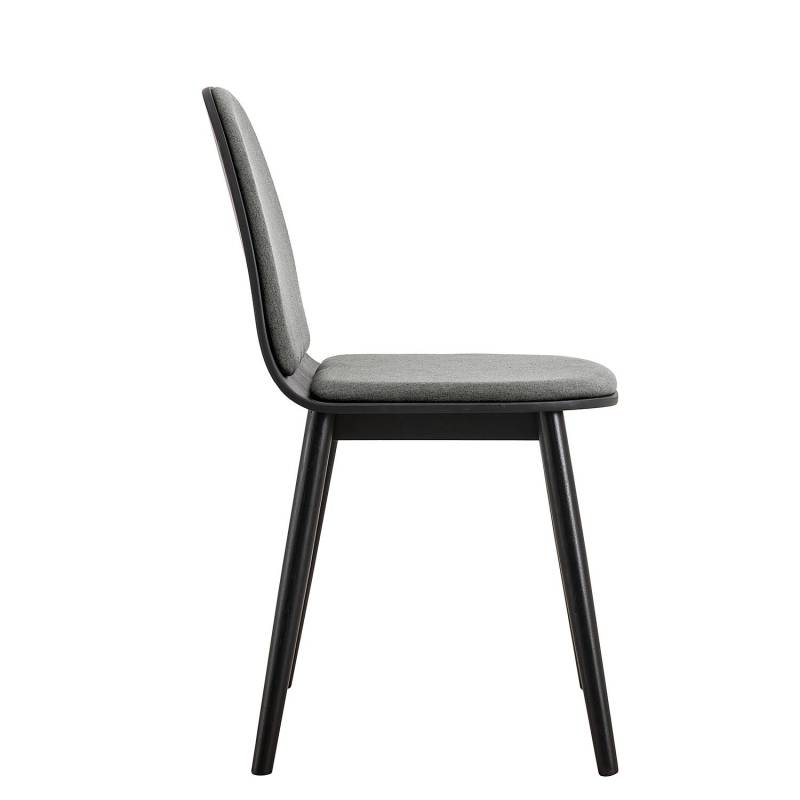 home24 Polsterstuhl Molonit 2er-Set 43 x 82 x 46cm Schwarz/Anthrazit von home24