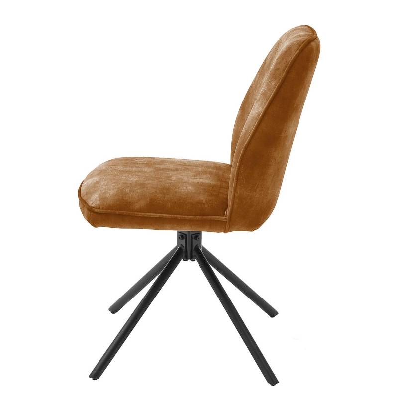 home24 Polsterstuhl Oaklawn 2er-Set 52 x 89 x 64cm Gelb/Currygelb von home24