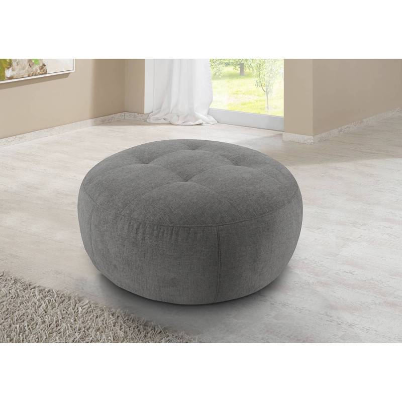 home24 Pouf Montfort Ø 104cm Grau Chenille Alix: Grau von home24