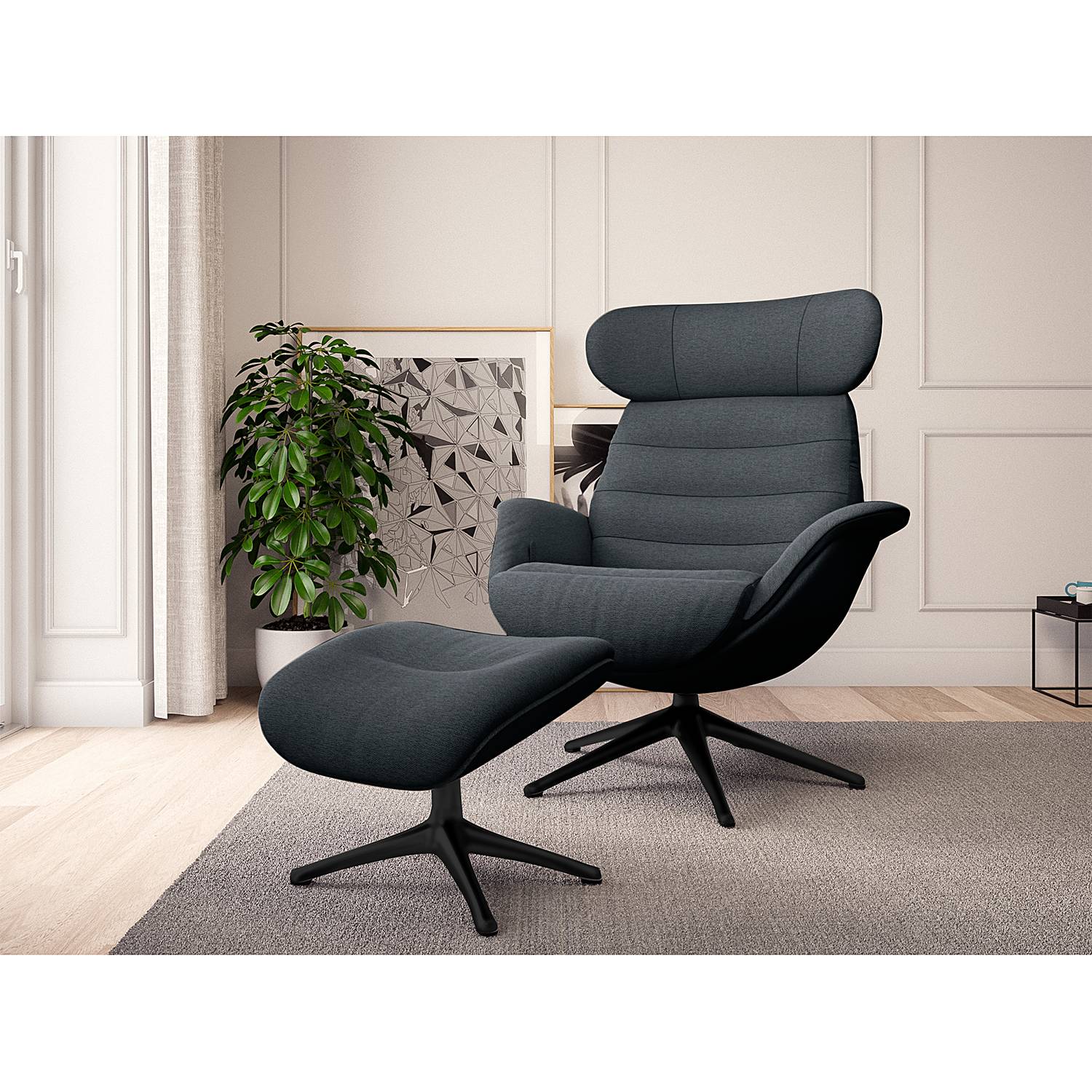 home24 Relaxsessel LESO Grau Webstoff Saia ohne Hocker Schwarz 90 x 107 x 90cm home24 Relaxsessel LESO Grau Webstoff Saia ohne Hocker Schwarz 90 x 107 x 90cm von home24