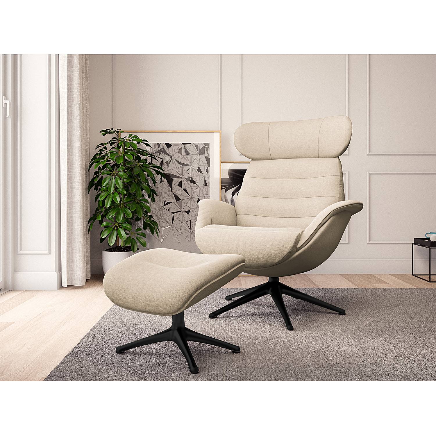 home24 Relaxsessel LESO Beige Webstoff Saia ohne Hocker Schwarz 90 x 107 x 90cm home24 Relaxsessel LESO Beige Webstoff Saia ohne Hocker Schwarz 90 x 107 x 90cm von home24