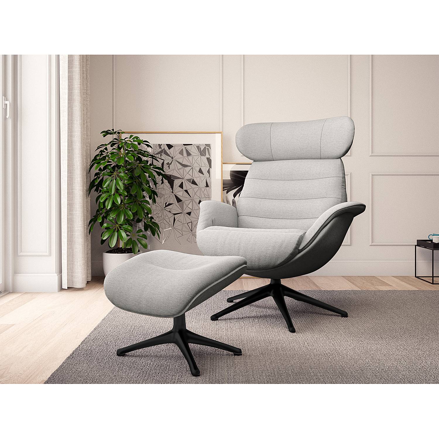 home24 Relaxsessel LESO Grau Webstoff Saia ohne Hocker Schwarz 90 x 107 x 90cm home24 Relaxsessel LESO Grau Webstoff Saia ohne Hocker Schwarz 90 x 107 x 90cm von home24
