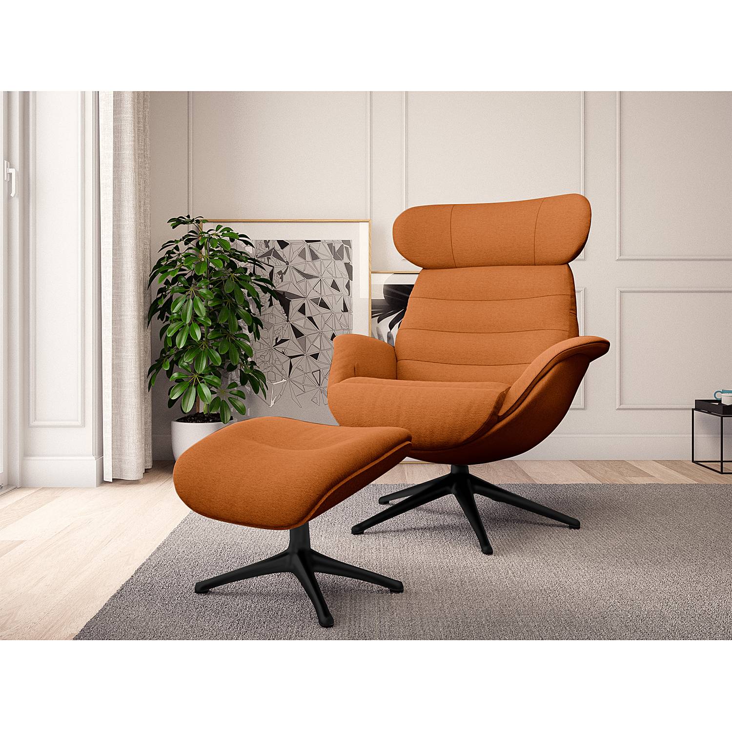 home24 Relaxsessel LESO Orange Webstoff Saia ohne Hocker Schwarz 90 x 107 x 90cm home24 Relaxsessel LESO Orange Webstoff Saia ohne Hocker Schwarz 90 x 107 x 90cm von home24