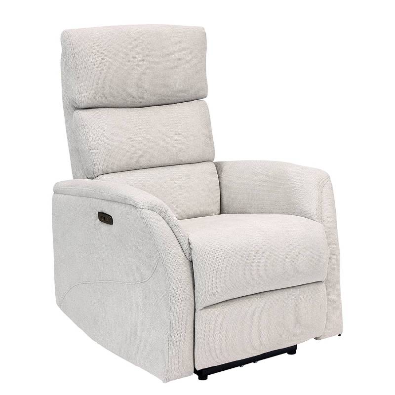 home24 Fernsehsessel Olands - elektrisch Grau Microfaser 81 x 112 x 88cm von home24