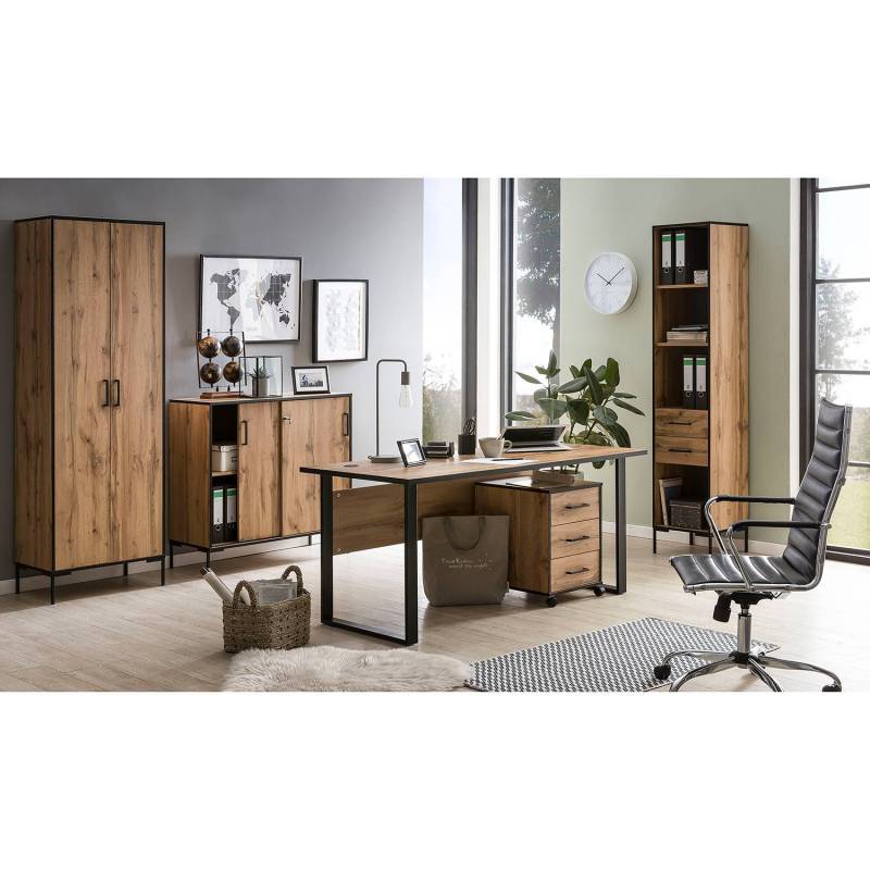 home24 Rollcontainer Cumminus 40 x 57 x 50cm Braun/Eiche Dekor von home24