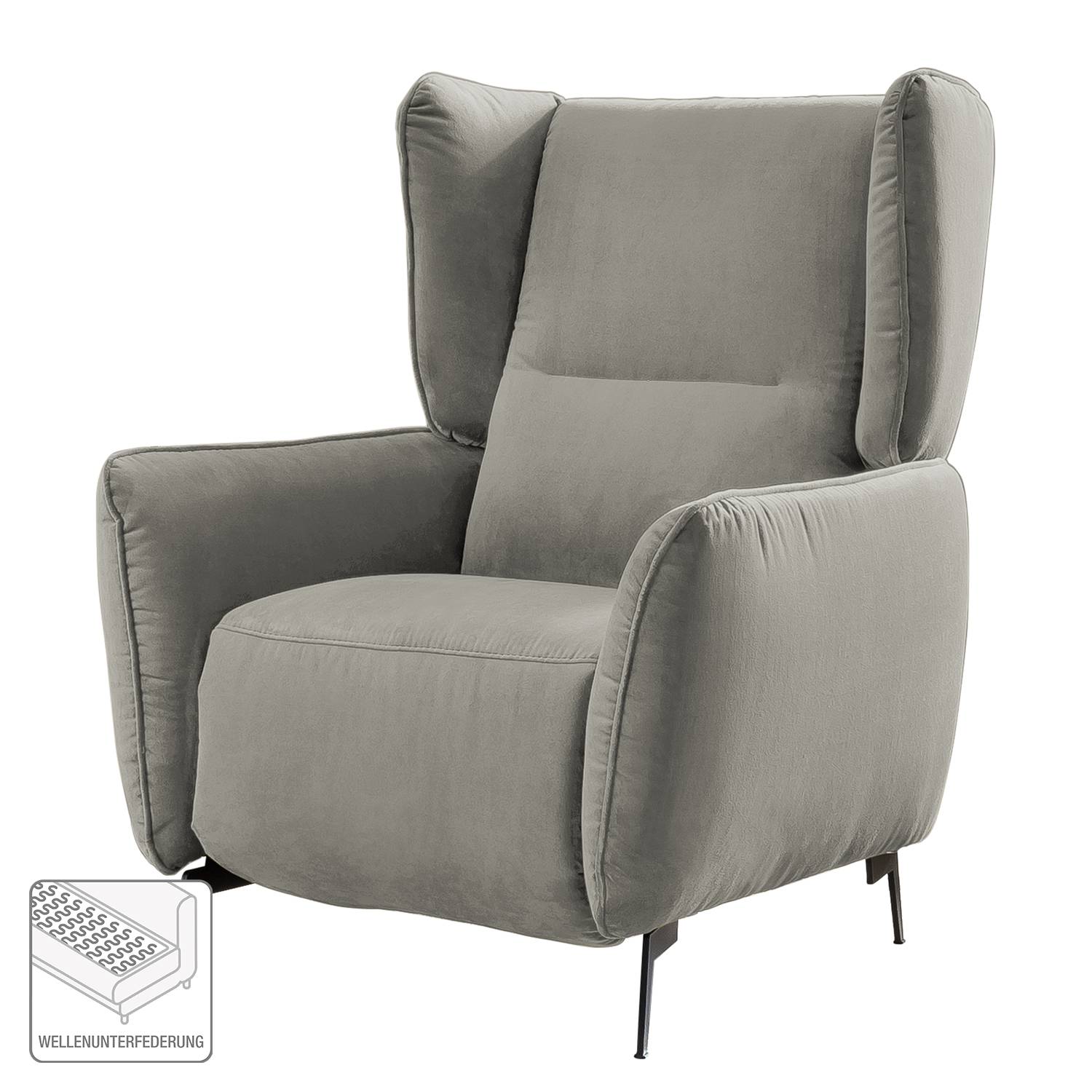 home24 Sessel Lehi Grau/Platin Samt Keine Funktion ohne Hocker 93 x 109 x 92cm home24 Sessel Lehi Grau/Platin Samt Keine Funktion ohne Hocker 93 x 109 x 92cm von home24