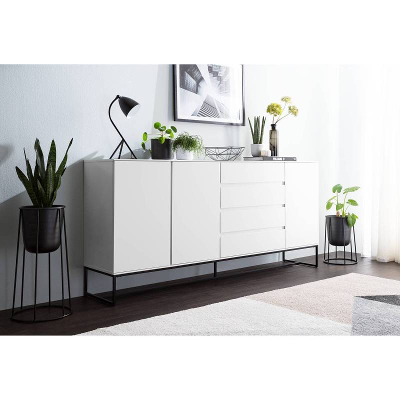 home24 Sideboard I 186 x 86 x 40cm Weiß/Weiß von home24