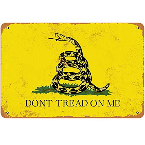 Blechschild mit der Aufschrift "Don't Tread on Me", Wanddekoration aus dickem Weißblech Blechschild mit der Aufschrift "Don't Tread on Me", Wanddekoration aus dickem Weißblech von Free Pintree