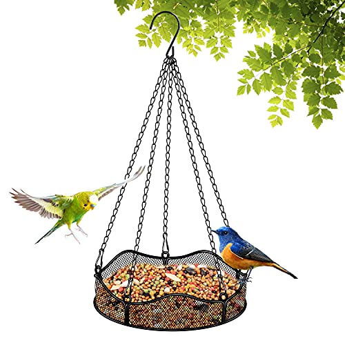 Futterspender für Mehlwürmer zum Aufhängen Futterstation zur ganzjährigen Wildvögel Fütterung Outdoor-Vogelfutter Plattform-Hängetablett Robustes Starkes Gartendekor (Blume) von free-space