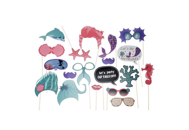 Free & Easy Papierdekoration, Fotobox Requisiten Meerjungfrau 18er Set Bunt Mix von Free & Easy