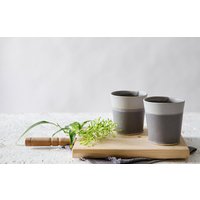 2 Graue Keramik Espressotassen, Moderne Und Lila Teetassen, Keramikbecher, Keramik, Steingut Tasse, Zweier Set von FreeFolding