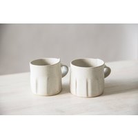 Einzigartige Weiße Moderne Kaffeetasse, Keramiktasse, Cappuccino-Tasse, Strukturierte Kaffeetasse von FreeFolding
