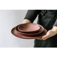 Rosa Keramik Geschirr Set, Teller Essteller, Einzigartige Moderne Essteller Und Suppenschüssel, 3Er Set von FreeFolding