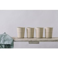 Rustikale Keramik Trinkbecher, Weiße Sahne Becher, Stilvolle Tassen, Große Gläser, Strukturierte Handgemachte Wasserbecher von FreeFolding