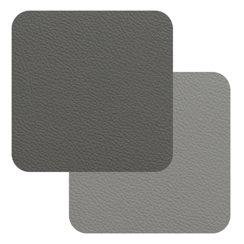 FREEFORM Fleximats Untersetzer 4er Set, 10x10 cm, Hellgrau/Dunkelgrau, Schutzuntersetzer aus Kunstleder für Tische, Dekorative Tischuntersetzer für Gläser & Tassen, Pflegeleicht & Modernes Design von FreeForm