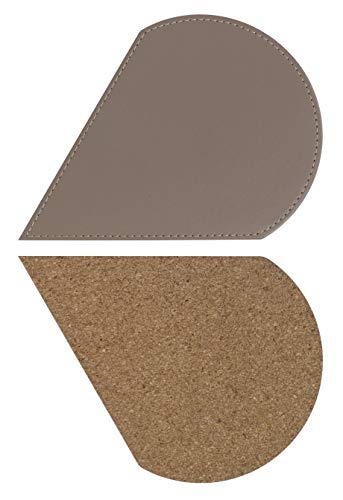 FreeForm CONNECT - Untersetzer Blütenblatt taupe, Kunstleder/Kork, Maße: 22 x 17 cm von FreeForm