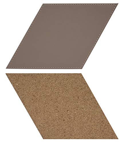 FreeForm CONNECT - Untersetzer Diamant taupe, Kunstleder/Kork, Maße: 22 x 17 cm von FreeForm