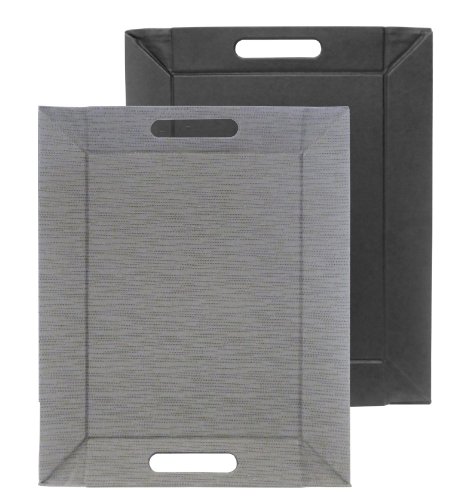FreeForm Mini-Tablett aus Kunstleder, wendbar, 45 x 35 cm, Schwarz / Grau von FreeForm