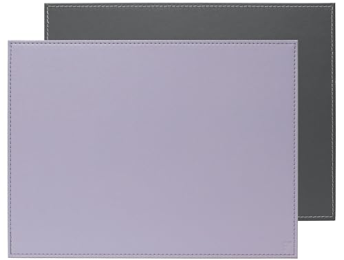 Freeform DUO PLatzset | Flieder/Grau | 40 x 30 cm | Beidseitig nutzbares Platzdeckchen Abwaschbar | Bis 90° Celsius hitzebeständig | Tischset Kunstleder | Tischunterlage Esstisch von FreeForm