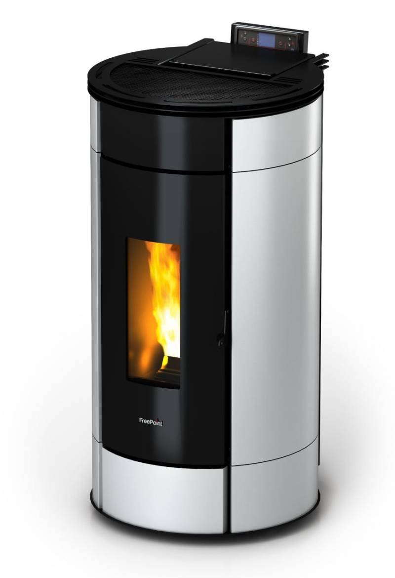 FreePoint Pelletofen Globe Stahl 10,5 kW schwarz-weiß von FreePoint