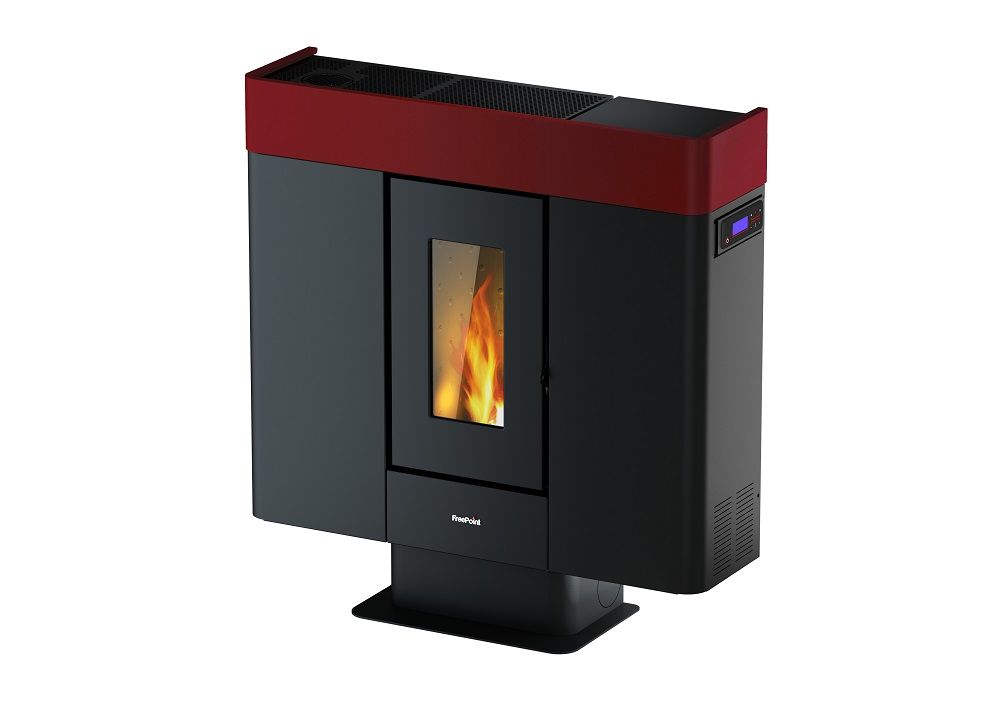 FreePoint Pelletofen MOON Stahl10 kWschwarz-rot von FreePoint