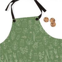 Grüne Kräuter Küchen Schürze - Cottagecore Niedliche Unisex Koch Grün Und Frühling Dekor Einzigartige Geschenkidee Für Sie, Ihn, Teenager von FreeRangeTribeCo