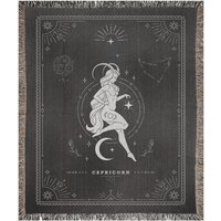 Steinbock Göttin Gewebte Decke | 100% Baumwolle Fransen Handgemachter Überwurf Große Horoskop, Sternzeichen, Gewebter Wandteppich von FreeRangeTribeCo