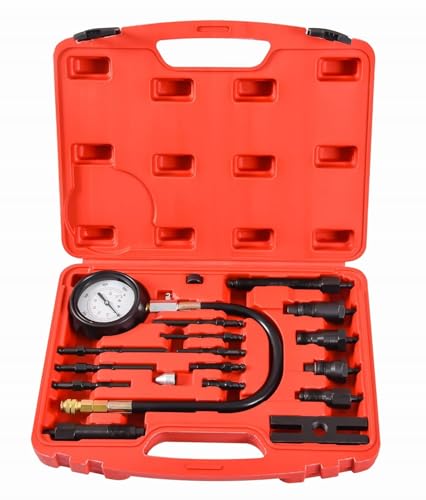 FreeTec Kompressionsprüfer Diesel,1000 PSI 70 Bar Kompression Messgerät Diesel Motor, Kompression Tester Diesel TDI CDI Zylinder für Auto PKW LKW Traktor von FreeTec