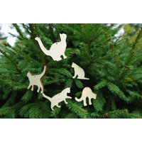 5Er Set Weihnachtsornamente Aus Holz Birkensperrholz Baumschmuck von FreeWoodPL