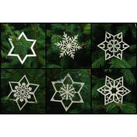 Birken Sperrholz Stern Ornamente - Set Mit 6 Lasercut Dekorationen von FreeWoodPL