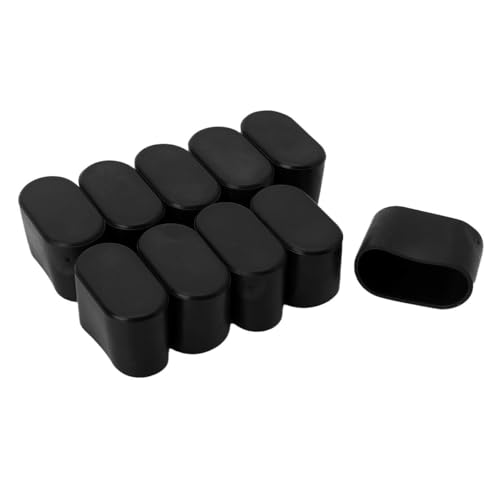 Freebily 10 Stück Stuhlbeinkappen Möbelfüße Schutz Stuhl Kappen Füße Eckig Rechteckig Silikon Möbel Zubehör Tisch Fuß Pads Gummifuß Bodenschutz Schwarz 20 * 40mm von Freebily