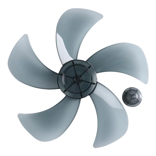 Freebily 12/14 Zoll Kunststoff Lüfterflügel 5 Blätter mit Mutterabdeckung Ersatz Fan Blatt für Haushalt Stand Tischventilator Grau B 14 Inch von Freebily