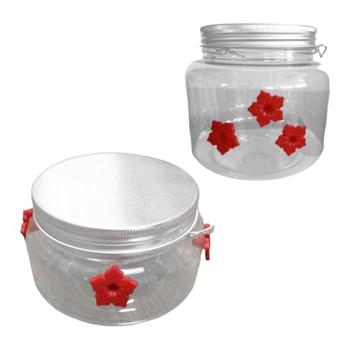Freebily Kunststoff-Kolibri-Futterspender Klarer Vogelfütterer Hängetopf mit Blumenfütterungsöffnung für draußen Terrasse Typ E 2Pcs One Size von Freebily