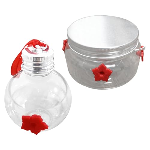 Freebily Kunststoff-Kolibri-Futterspender Klarer Vogelfütterer Hängetopf mit Blumenfütterungsöffnung für draußen Terrasse Typ F 2Pcs One Size von Freebily