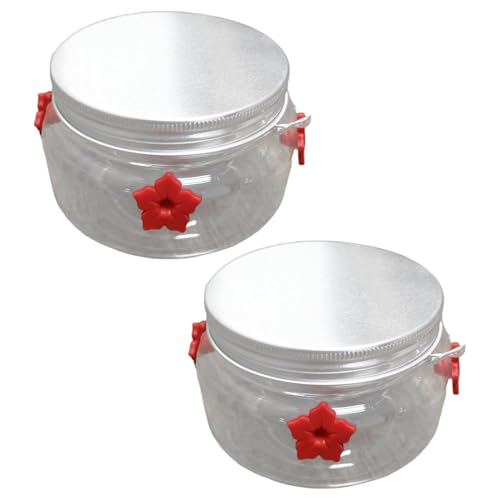 Freebily Kunststoff-Kolibri-Futterspender Klarer Vogelfütterer Hängetopf mit Blumenfütterungsöffnung für draußen Terrasse Typ J 2Pcs One Size von Freebily