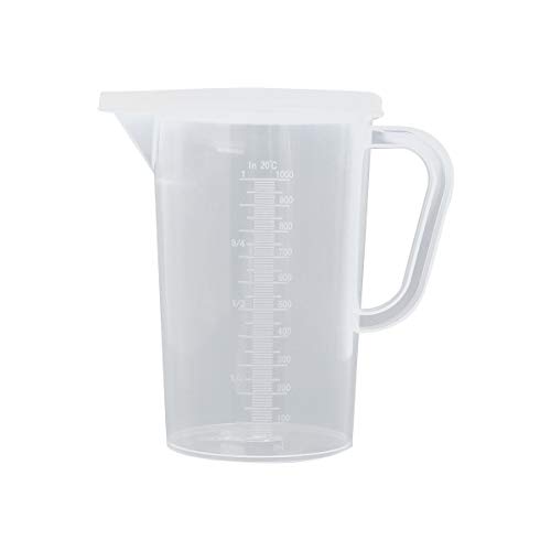 Freebily Plastik Wasserkrug mit Deckel Wasserkanne Kunststoff 1.5L/2L/2.5L Wasserkanne Wasserkaraffe Transparent Krug Kühlschrankkrug Eistee Saftkrug Transparent B 1L von Freebily