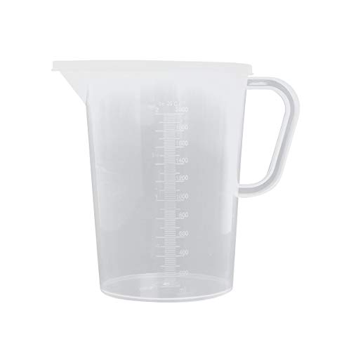 Freebily Plastik Wasserkrug 1L 2L 3L 5L Kunststoff Wasserkaraffe mit/ohne Deckel Wasserkanne Transparent Messbecher Kühlschrankkrug für Saft Eistee Transparent B 2L von Freebily