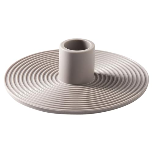 Freebily Silikon Ribbed Taper Kerzenhalter, Runde Säule Kerzenhalter für Esstisch, Hochzeit, Heimdekor Grau Einheitsgröße Freebily Silikon Ribbed Taper Kerzenhalter, Runde Säule Kerzenhalter für Esstisch, Hochzeit, Heimdekor Grau Einheitsgröße von Freebily