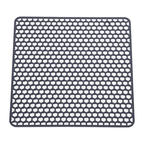 Freebily Wabenförmige Abtropfmatte Abtropfmatte Hitzebeständige Silikonmatte für die Theke Dunkelgrau A 34.5*34.5cm von Freebily