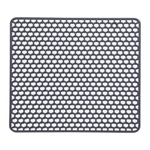 Freebily Wabenförmige Abtropfmatte Abtropfmatte Hitzebeständige Silikonmatte für die Theke Dunkelgrau C 26.5*26.5cm von Freebily