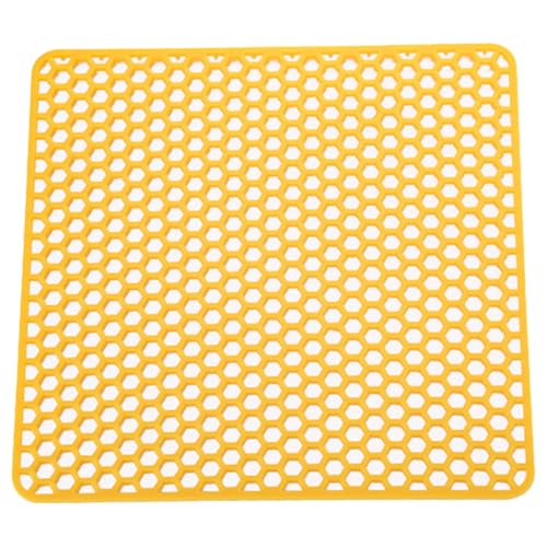 Freebily Wabenförmige Abtropfmatte Abtropfmatte Hitzebeständige Silikonmatte für die Theke Gelb A 34.5*34.5cm von Freebily