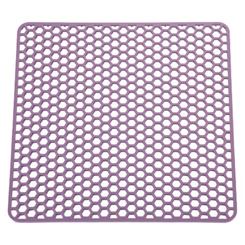 Freebily Wabenförmige Abtropfmatte Abtropfmatte Hitzebeständige Silikonmatte für die Theke Lila A 34.5*34.5cm von Freebily