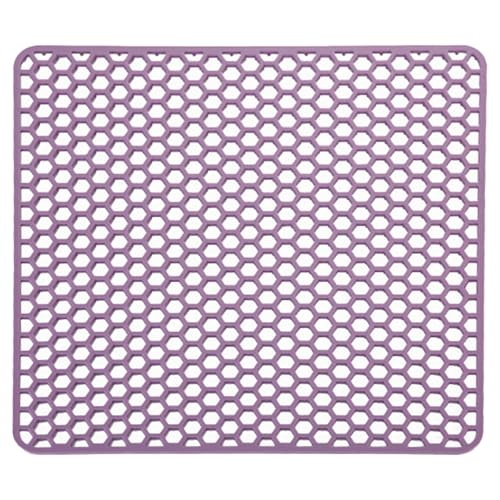 Freebily Wabenförmige Abtropfmatte Abtropfmatte Hitzebeständige Silikonmatte für die Theke Lila C 26.5*26.5cm von Freebily