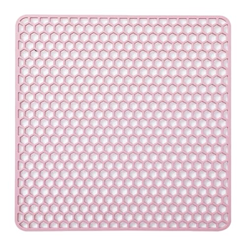 Freebily Wabenförmige Abtropfmatte Abtropfmatte Hitzebeständige Silikonmatte für die Theke Rosa C 26.5*26.5cm von Freebily