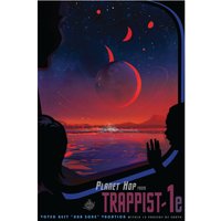 Nasa Visions Of The Future - Trappist 1E Retro-Poster Zur Erforschung Des Raumfahrt-Tourismus Der Zukunft von FreedomQuestShop